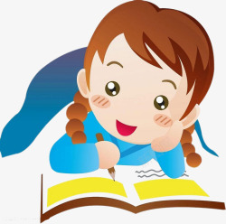 朗读的小女孩小女孩读书写字高清图片