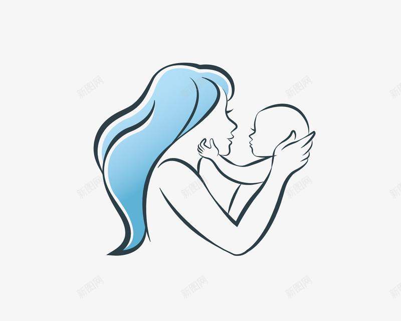 母子爱png免抠素材_新图网 https://ixintu.com 亲子拥抱 婴儿 拥抱 插画 母亲 母子 母爱