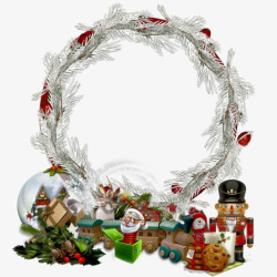 圆环叶圣诞装饰松树叶圆环高清图片