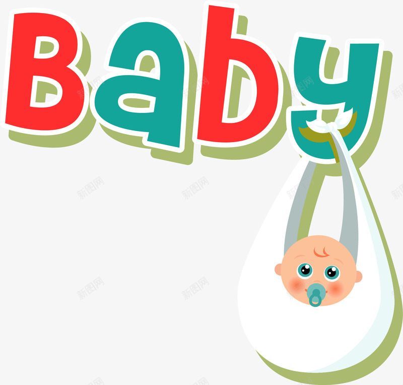 卡通人物婴儿png免抠素材_新图网 https://ixintu.com baby 人物 包裹 卡通 婴儿 描边 简约 阴影