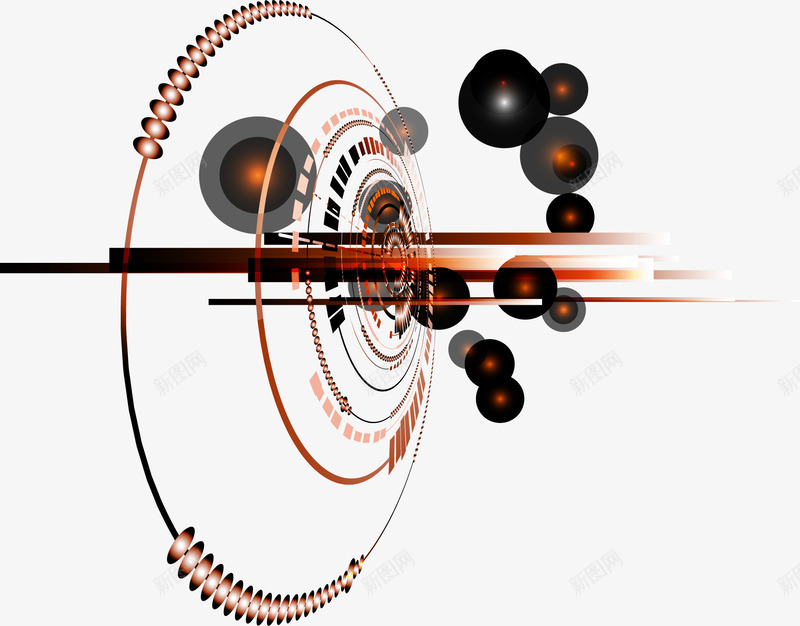 科技抽象圆环光png免抠素材_新图网 https://ixintu.com 光 圆环 抽象 科技
