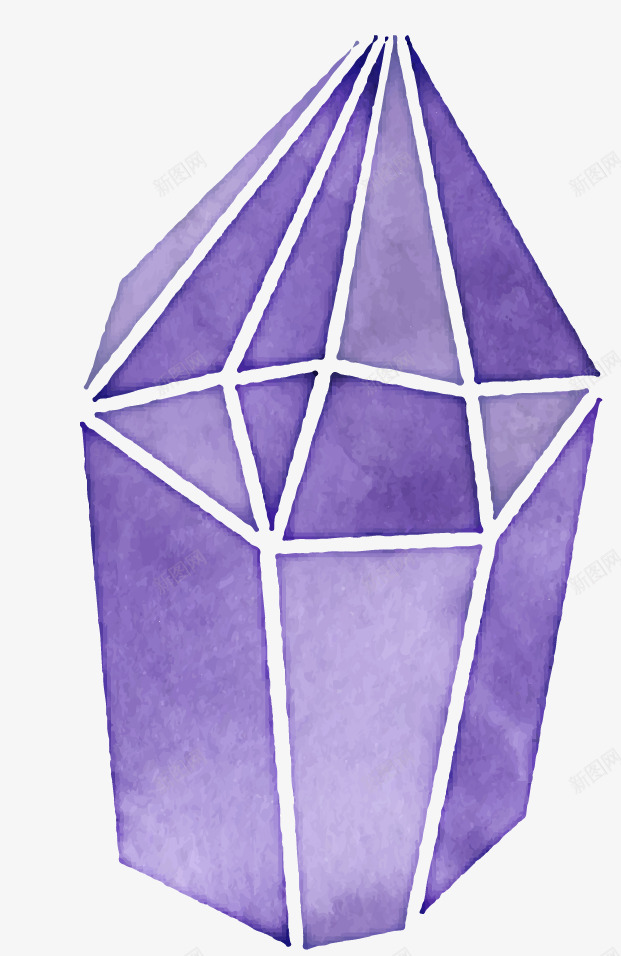 水墨风格紫水晶元素矢量图ai免抠素材_新图网 https://ixintu.com 水墨风格水晶装饰紫色 矢量图