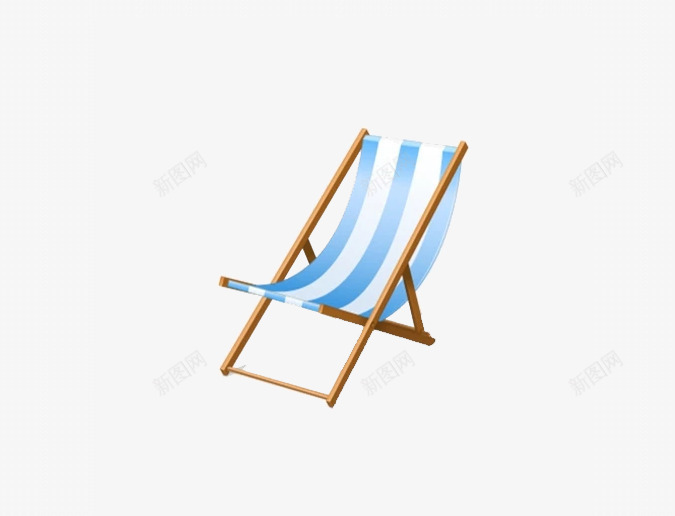 蓝色条纹沙滩椅png免抠素材_新图网 https://ixintu.com 手绘 条纹 沙滩椅 蓝色