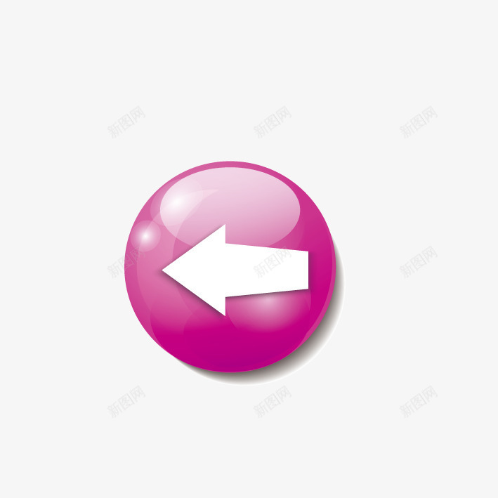 卡通粉色后退水晶按钮图标png_新图网 https://ixintu.com 卡通 可修改 后退按钮 后退水晶按钮 粉色 网页常用