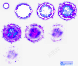 紫色圆环光效素材