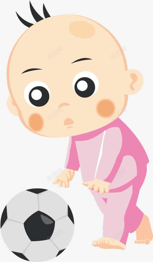 玩足球的婴儿png免抠素材_新图网 https://ixintu.com 可爱 婴儿 宝宝 小孩 球 足球