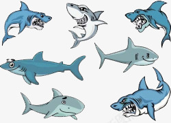 卡通手绘海底世界各种种类的鲨鱼png免抠素材_新图网 https://ixintu.com 卡通动物 卡通手绘 各种种类的鲨鱼