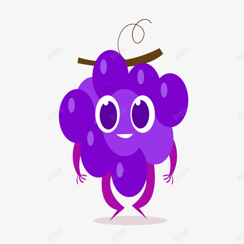 卡通紫色的水果表情矢量图ai免抠素材_新图网 https://ixintu.com 卡通 大眼睛 植物 水果 紫色 葡萄 表情设计 贴纸设计 矢量图