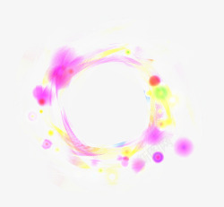 紫黄色透明圆环光环素材