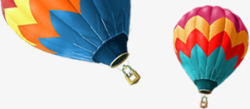 彩色卡通条纹热气球装饰素材