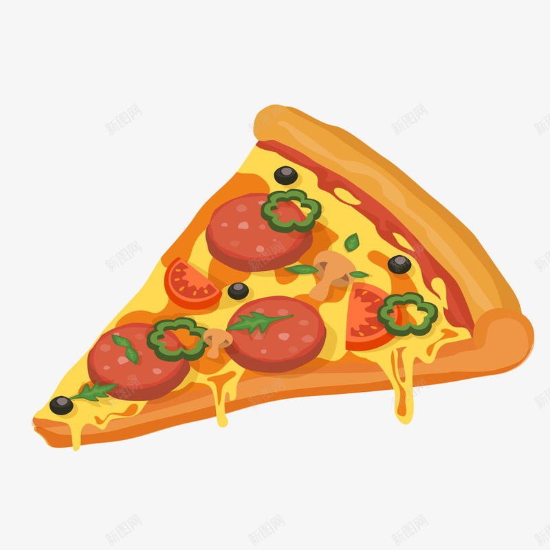彩绘三角披萨食物矢量图ai免抠素材_新图网 https://ixintu.com 三角披萨 卡通 快餐食物 美食 食物设计 矢量图