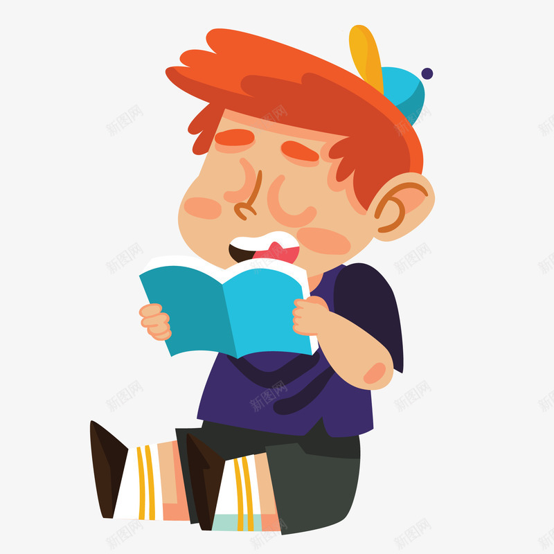 卡通看书阅读读书人png免抠素材_新图网 https://ixintu.com 人物设计 儿童 学习 小孩 看书 读书 读书小人 阅读