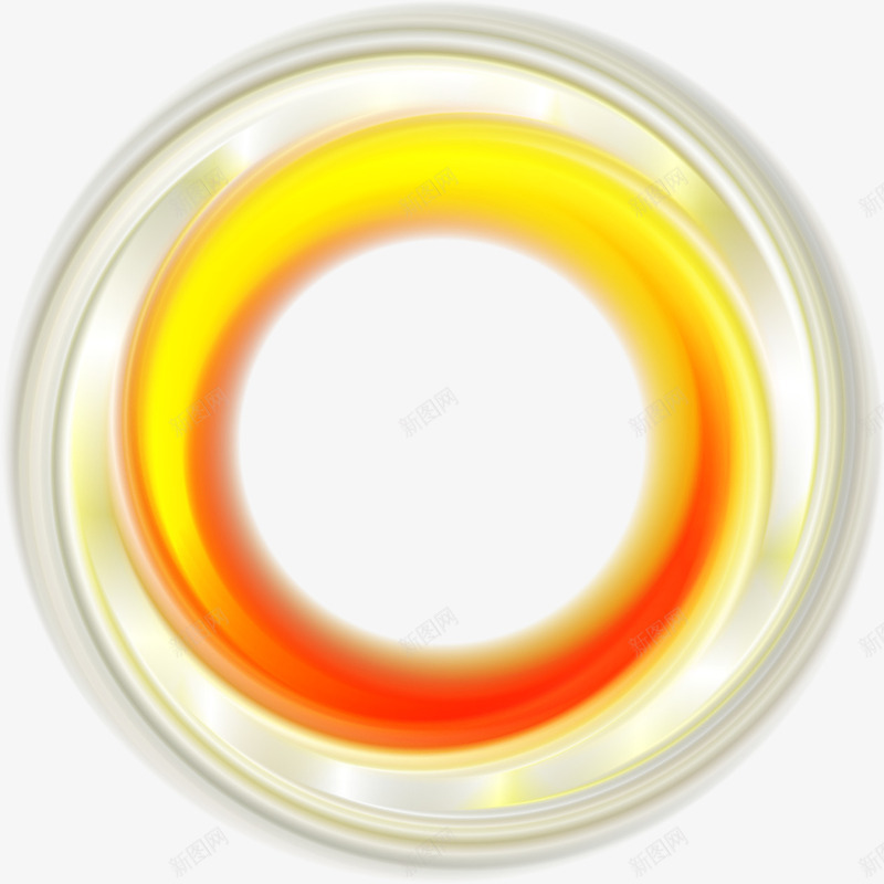 手绘炫彩圆环png免抠素材_新图网 https://ixintu.com 手绘 橙色 炫彩圆环