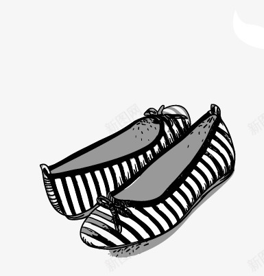 黑白条纹布鞋蛋卷鞋舒适png免抠素材_新图网 https://ixintu.com 布鞋 条纹 舒适 黑白