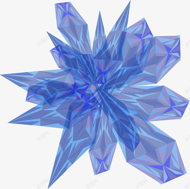 蓝色几何晶体png免抠素材_新图网 https://ixintu.com 几何 晶体 水晶 蓝色 透明