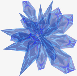 蓝色几何晶体素材
