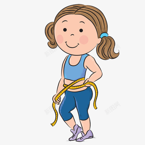 手绘女孩测量腰围png免抠素材_新图网 https://ixintu.com png 女孩 测量 腰围 锻炼