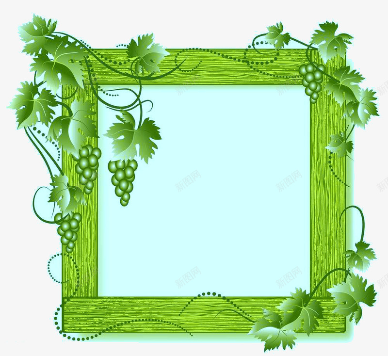绿葡萄图案照片框png免抠素材_新图网 https://ixintu.com 创意照片框 图形照片架 图形照片框 照片架 照片架子 绿葡萄图案照片框