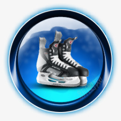 蓝色水晶圆形图标溜冰鞋图标