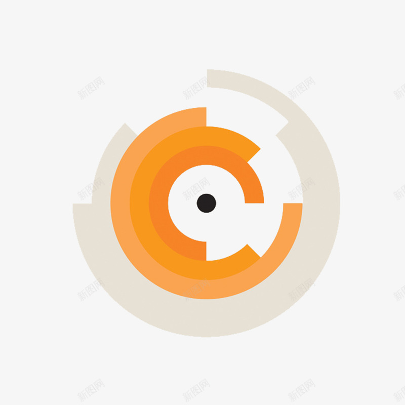 圆形平面图案图标png_新图网 https://ixintu.com 圆形渐变 圆环 平面图标 橙色图标