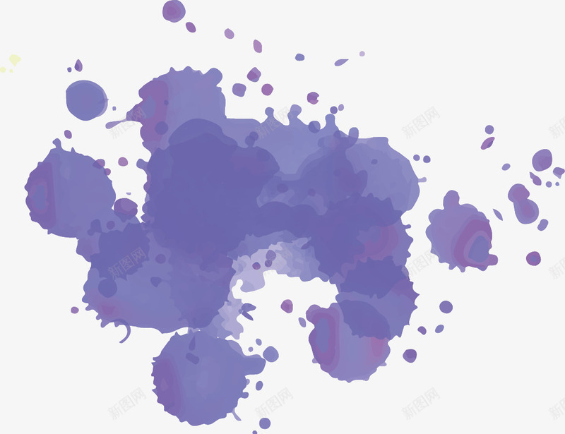 墨迹矢量图ai免抠素材_新图网 https://ixintu.com 泼墨 紫色 矢量图
