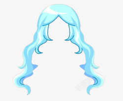 蓝色水晶女孩发型素材
