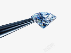 宝石镊子蓝色钻石高清图片