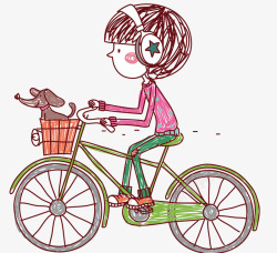 戴着耳暖的小孩骑单车的小孩高清图片