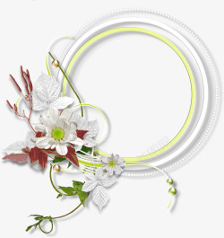 花朵装饰圆环边框素材