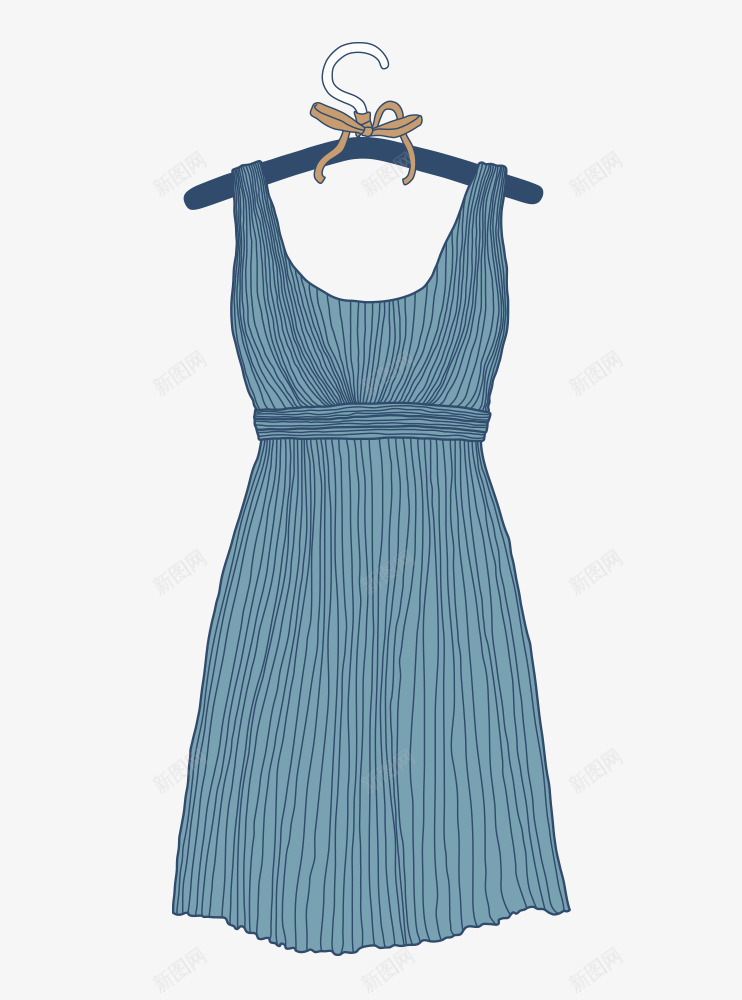 蓝色条纹衣服png免抠素材_新图网 https://ixintu.com 女装 晾衣架 条纹 衣服