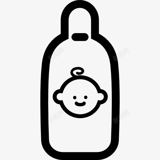 婴儿奶瓶的婴儿的脸图标png_新图网 https://ixintu.com 婴儿 婴儿奶瓶 工具 工具和器具 瓶 脸 轮廓