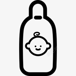 婴儿脸婴儿奶瓶的婴儿的脸图标高清图片