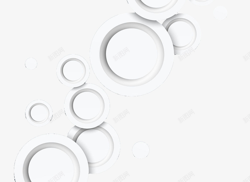 白色圆环图案png免抠素材_新图网 https://ixintu.com 圆形 圆环 白色圆环 立体图案