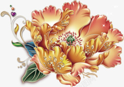 创意手绘水彩质感海棠花素材