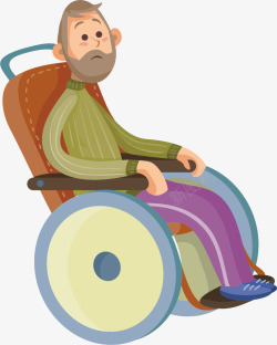 坐轮椅的男士坐轮椅的男士矢量图高清图片