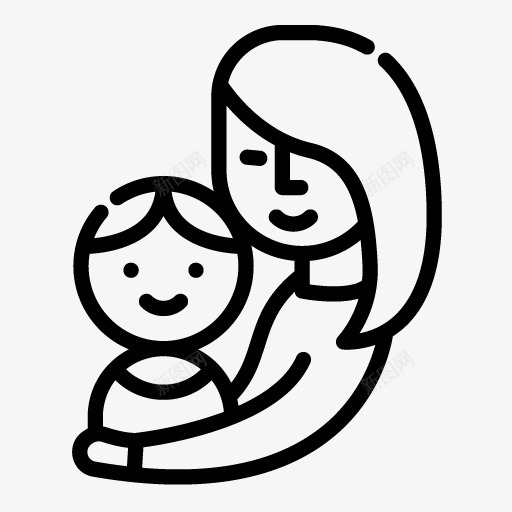 手绘卡通母亲小孩图标png_新图网 https://ixintu.com 小孩 手绘卡通母亲小孩 拥抱 母亲 母爱 爱