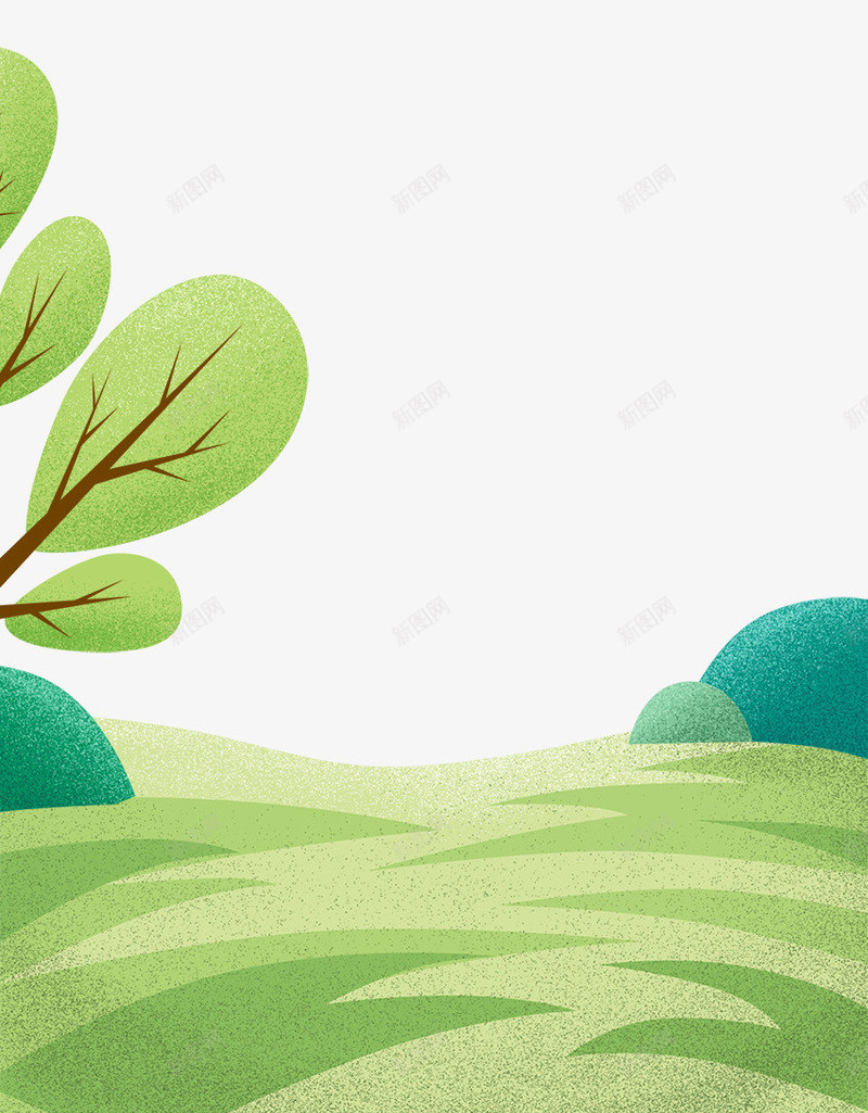 彩色水墨植物意境元素png免抠素材_新图网 https://ixintu.com 圆弧 土地 大树 彩色 植物 渐变 环境 自然