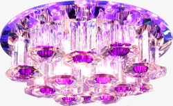 紫色梦幻水晶灯海报素材