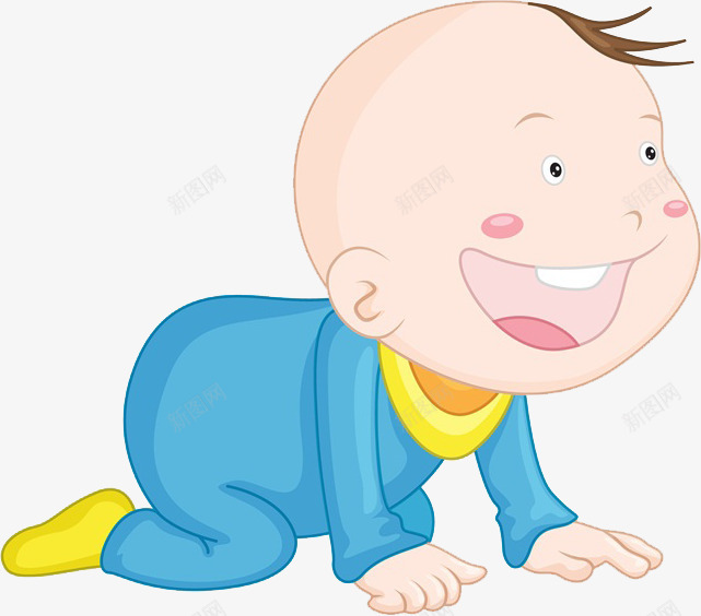 卡通爬行的男孩png免抠素材_新图网 https://ixintu.com 卡通 可爱的 婴儿 插图 男孩 趴着的 高兴地