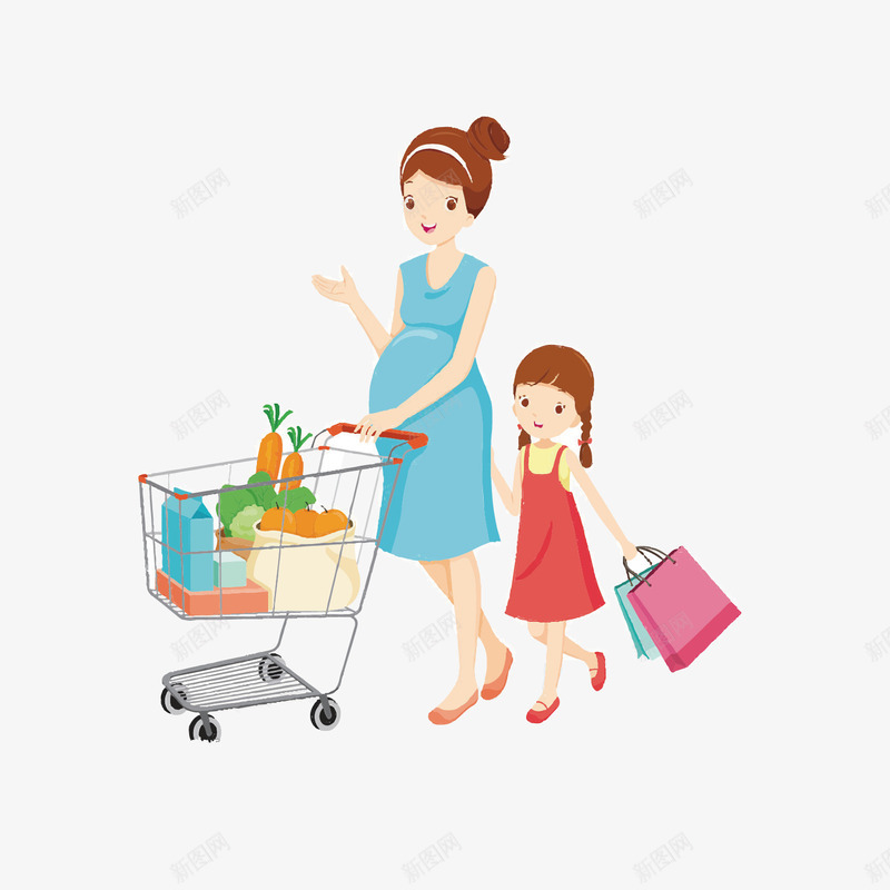 购物天堂png免抠素材_新图网 https://ixintu.com 儿女 可爱 妈妈 妈妈和小孩 妈妈的爱 开心 快乐 暖心 购物