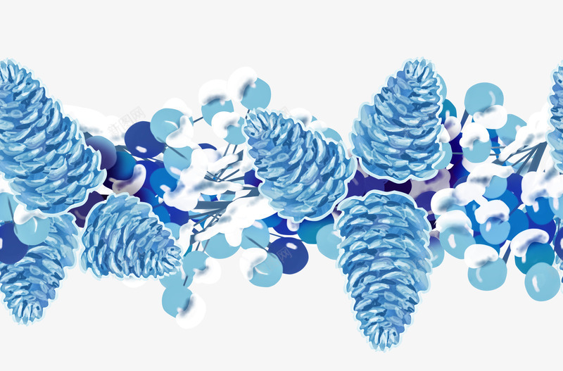 蓝色松子png免抠素材_新图网 https://ixintu.com 卡通 叶子 手绘 松子 水墨 泼墨 简图 蓝色