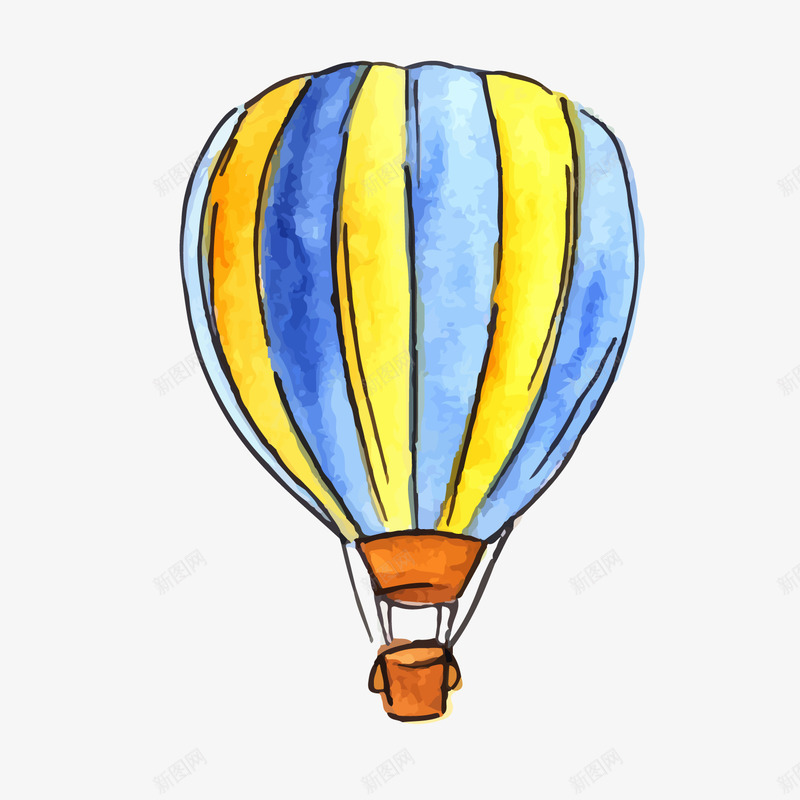 水彩绘热气球矢量图ai免抠素材_新图网 https://ixintu.com 氢气球 水彩绘 活动装饰 热气球 背景装饰 矢量图