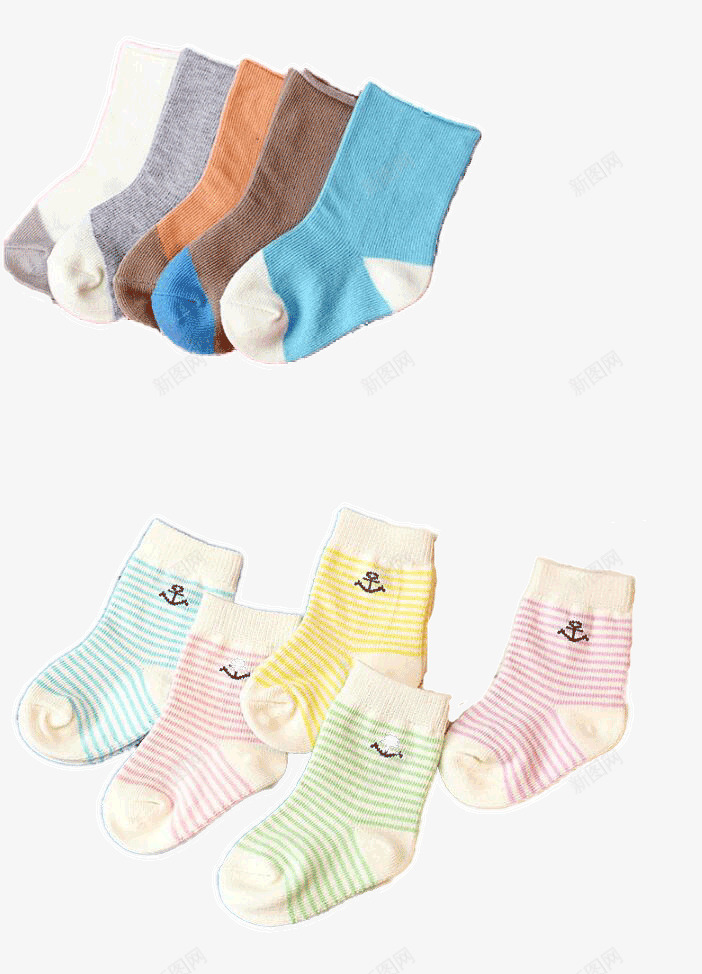 各色童袜子png免抠素材_新图网 https://ixintu.com 产品实物 条纹 蓝色 袜子