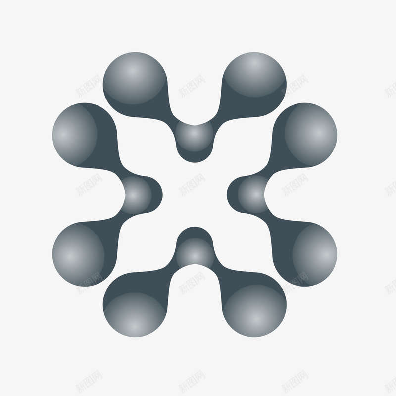 分子式灰色质感立体图图标png_新图网 https://ixintu.com 分子式 灰色 立体图 质感