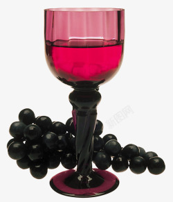 紫色葡萄和酒杯素材