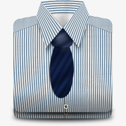 条纹衬衫png免抠素材_新图网 https://ixintu.com 时尚 竖条纹 纽扣 蓝色 领带