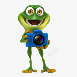 拿着相机的青蛙素材