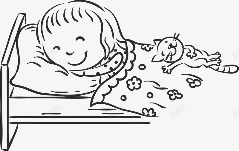 睡觉的孩子图标png_新图网 https://ixintu.com 儿童 儿童手绘 儿童线稿 卡通小孩 可爱的小朋友矢量 女孩 孩子 小盆友 幼儿园 手绘儿童 手绘小孩 睡觉