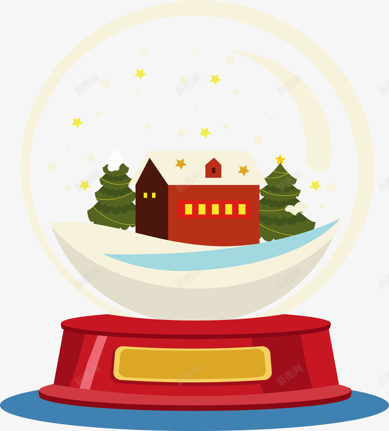 红色小屋水晶球png免抠素材_新图网 https://ixintu.com 圣诞水晶球 小木屋水晶球 水晶球 矢量png 红房子 红色小屋