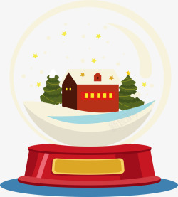小木屋水晶球红色小屋水晶球高清图片